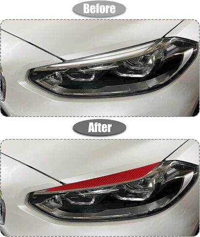 X AutoHaux 1 زوج مقصود غطاء غطاء العين ، ملصق تصميم تزيين ، ملصق لتصميم BMW F30 2013-2018 حاجب نمط ألياف الكربون الأسود in Saudi Arabia
