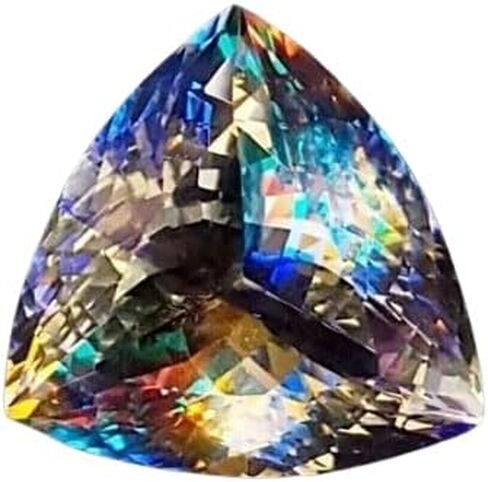 70 CT Rainbow Color Trillion Cut Natural Mystic Topaz Certified Loose Gemstone Jewellery for Women in Saudi Arabia