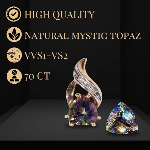 70 CT Rainbow Color Trillion Cut Natural Mystic Topaz Certified Loose Gemstone Jewellery for Women in Saudi Arabia