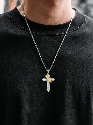 Celtic Cross Necklace for Men,925 Sterling Silver,Norse Rune Jewelry Amulet Pendant Gifts for Boyfriend/Brother/Husband/Mother/Friend in Kuwait