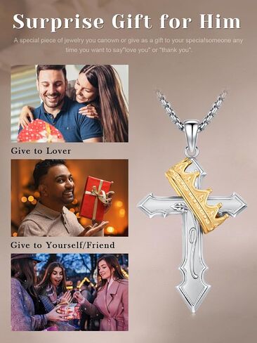 Celtic Cross Necklace for Men,925 Sterling Silver,Norse Rune Jewelry Amulet Pendant Gifts for Boyfriend/Brother/Husband/Mother/Friend in Kuwait
