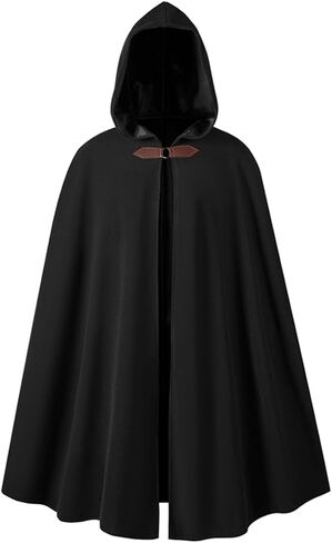 Women's Renaissance Medieval Hooded Cape Velvet Cloak Victorian Vintage Capelet Halloween Sorcerer Costume in Saudi Arabia