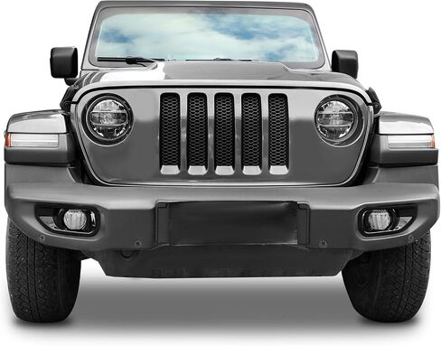 يغطي Linskip Fog Light يتوافق مع Jeep Wrangler JL/Gladiator JT 2018-2024 2025 ، غطاء مصباح الضباب لجيب رانجلر الخارجي (أسود) in Kuwait