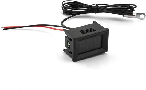 DC4-28V LCD مقياس درجة الحرارة الرقمية مع 3950 100 كيلو مستشعر 0.36 "Mini Thermometer للسيارة -50 ~ 210 ℃/-58 ~ 410 ℉ (الفضة) in Kuwait