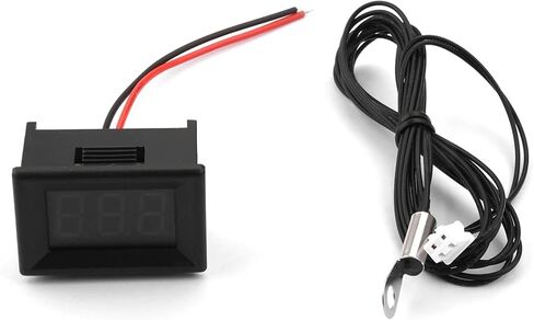 DC4-28V LCD مقياس درجة الحرارة الرقمية مع 3950 100 كيلو مستشعر 0.36 "Mini Thermometer للسيارة -50 ~ 210 ℃/-58 ~ 410 ℉ (الفضة) in Kuwait