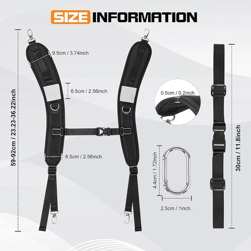 Backpack Straps, Adjustable Padded Shoulder Straps for Bags Replacement,with Spare Metal Clips and Spare Chest Belt for Backpack,Dry Bag in Saudi Arabia