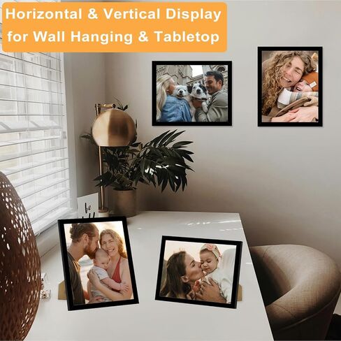 2 Packs 8.5x11 Picture Frame Black, Engineered Wood 8.5 x 11 Photo Frame, 8.5 by 11 Picture Poster Frame for Wall Hanging and Tabletop Set of 2, Black in Kuwait