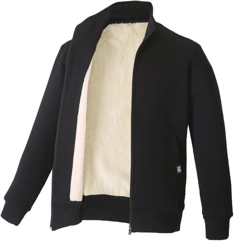 Women's Sherpa Lined Sweatshirt Winter Warm Zip Up Stand Collar Casual Thick Fleece Cardigan Jacket in Kuwait
