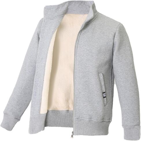 Women's Sherpa Lined Sweatshirt Winter Warm Zip Up Stand Collar Casual Thick Fleece Cardigan Jacket in Kuwait