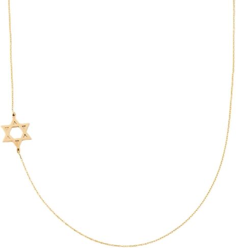 GELIN 14k Solid Gold Tiny Star of David Necklace for Women in Kuwait