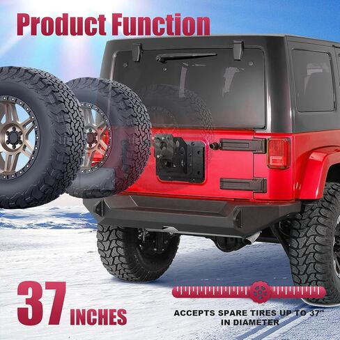 حامل إطار احتياطي قابل للتعديل سوتو متوافق مع 2007-2018 Jeep Wrangler JK JKU UNLIMITED 2/4 DOIR in Kuwait