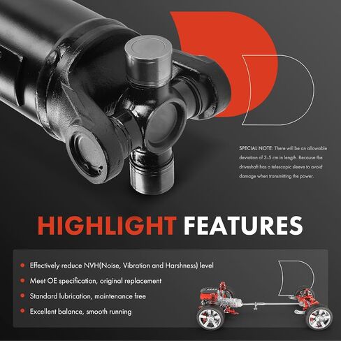 A-Premium Rear Complete Drive Shaft Prop Shaft Driveshaft Assembly Compatible with Chevrolet Silverado 1500 2014-2015 & GMC Sierra 1500 2014-2015, V8 5.3L, 4WD, 143.5 Inch Wheelbase, Replace# 22760952 in Saudi Arabia