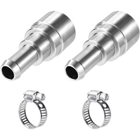 2pcs Heater Hose Connector with 2pcs Clamps, Stainless Steel Heater Core Coolant Hose Connector Fitting with Clamps 800-409 Inlet/Outlet 3/4In Tube x 5/8In for Most Car Models (Silver) in Kuwait