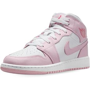 Air Jordan 1 Mid Big Kids 'Shoes (DQ8423-608 ، Pink Foam/Fire Red/White) in Kuwait
