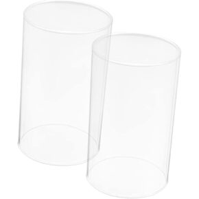 PRETYZOOM 2Pcs Glass Candle Covers Cylinder Candleholders Open Flame Tube Shades Decorative Candle Shades for Dining Room Windproof Holders in Saudi Arabia
