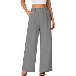 Rooscier Women's Wide Leg Pants High Elastic Waisted Business Work Trousers Long Straight Suit Pants in Saudi Arabia