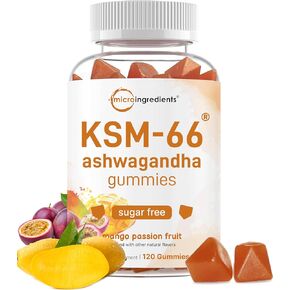 المكونات الدقيقة KSM-66 Ashwagandha Gummies 300mg ، 120 Count | نكهة الفاكهة خالية من السكر المانجو | Ashwagandha للنساء والرجال | مستخلص الجذر القوي | الدعم العشبي للاسترخاء | غير المعدلة وراثيا in Kuwait