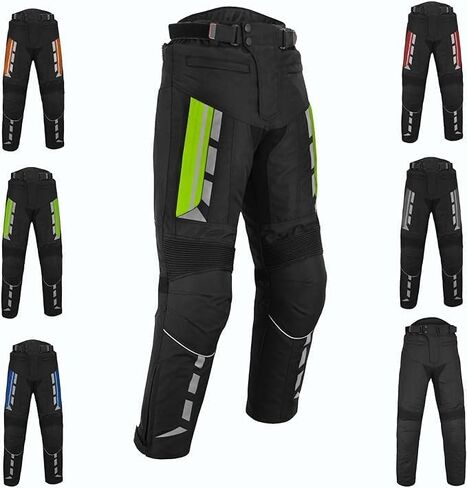 Men's Waterproof Armored Motorcycle Trousers – Protective Cordura Textile Pants with Removable Protectors for Biking. in Saudi Arabia