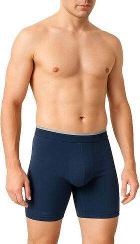 Men's Boxer Briefs in Premium Cotton, 3 Pack, Blue and Black Colors. Comfortable, Soft and Breathable. in Saudi Arabia