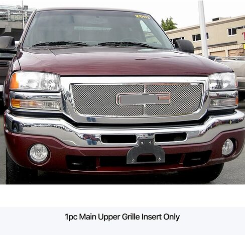 APS Premium Stainless Steel Black Grille Grille Insert متوافق مع GMC Sierra 1500 2500 HD 3500 2003 2004 2005 و 2500 03-04 & 07 Classic Main N19-H17757G in Kuwait