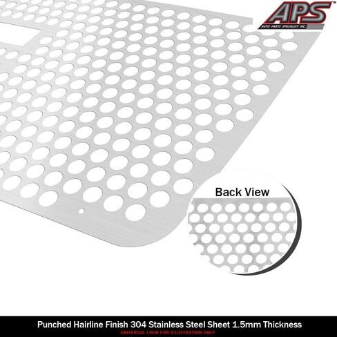 APS Premium Stainless Steel Black Grille Grille Insert متوافق مع GMC Sierra 1500 2500 HD 3500 2003 2004 2005 و 2500 03-04 & 07 Classic Main N19-H17757G in Kuwait