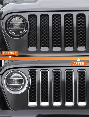 Savadicar 9 قطع ألياف الكربون الشواية الأمامية وغطاء مصباح الأمامي مجموعة لجيب Wrangler JL Jlu 4xe & Gladiator JT 2018-2023-إكسسوارات ترقية زخرفية خارجية in Kuwait