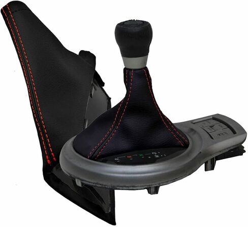 تلقائي وغطاء حذاء الفرامل GRS Red Stitch Leather Leather for Subaru لـ BRZ 13-20 ، لتويوتا 86 17-20 طريقة إدراج الطابق المركزي (الغلاف فقط ، لا توجد أجهزة متضمنة) in Saudi Arabia