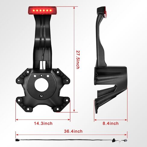Spare Tire Holder Mounting Bracket Tire Carrier Bracket with Screws ＆ Third Center High Mount Brake Light with Wiring Harness Compatible with 2007-2018 Jeep Wrangler JK Replace# 55397217AJ (RED) in Saudi Arabia