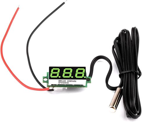 DC 12V 24V MINI LED NEMOTERY لمجموعة قياس مقياس مراقبة درجة حرارة السيارة -50-125 درجة مئوية مع مسبار درجة الحرارة (أحمر) in Kuwait