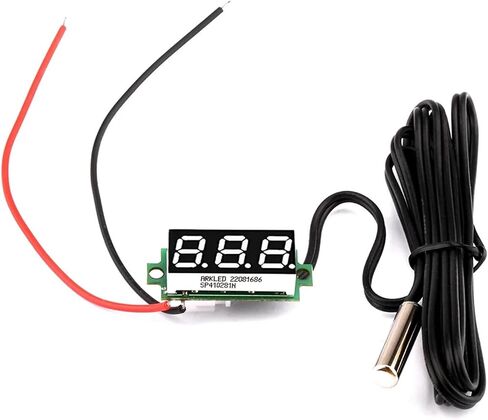 DC 12V 24V MINI LED NEMOTERY لمجموعة قياس مقياس مراقبة درجة حرارة السيارة -50-125 درجة مئوية مع مسبار درجة الحرارة (أحمر) in Kuwait