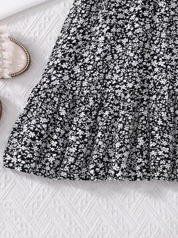 جديد من 6 إلى 14 سنة Seecholso Girls Dress Dress Dress Dritbed Tank Top Top Floral Skirt مرنة الصيف A-LINE in Kuwait