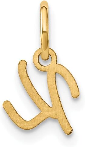 Jewelry Affairs 10K Yellow Gold Script Letter Initial Charm Pendant, 14x10mm in Saudi Arabia