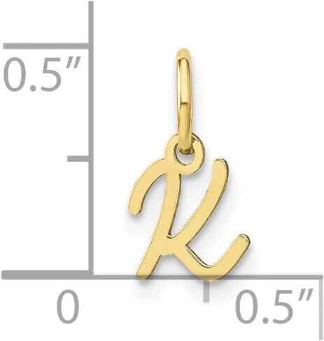 Jewelry Affairs 10K Yellow Gold Script Letter Initial Charm Pendant, 14x10mm in Saudi Arabia