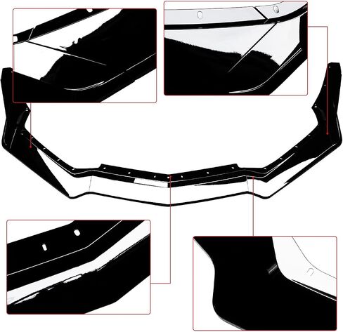 for C8 Corvette Front Lip Fit for 2020-2025 Chevrolet Corvette C8 Z51 STG 7PCs ABS Front Splitter Bumper Lip with Corner (Gloss Black) in Saudi Arabia