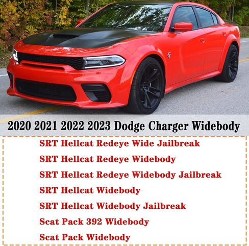 مفسد الشفة الأمامي الشفاه ملائمة ل Dodge Charger SRT Hellcat Widebody 2020-2023 إكسسوارات طقم جسم الذقن Air (أسود لامع) in Saudi Arabia
