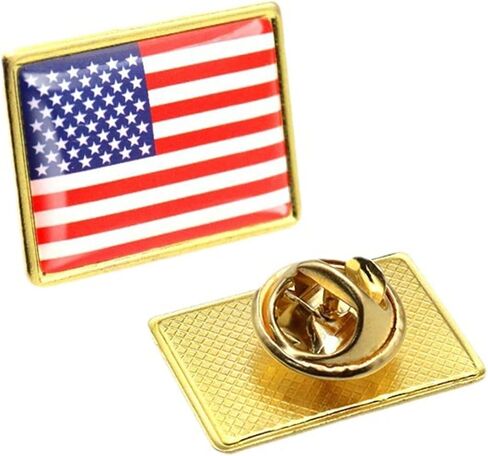 American Flag Lapel Pins for Men Women Solid Metal USA Enamel Flag Pins 4th of July US Waving Robust Crystal Surfacing Badge Suit Jacket Brooch for Veterans Day in Saudi Arabia