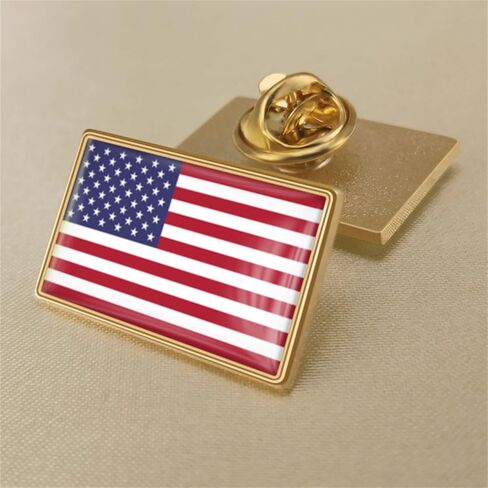 American Flag Lapel Pins for Men Women Solid Metal USA Enamel Flag Pins 4th of July US Waving Robust Crystal Surfacing Badge Suit Jacket Brooch for Veterans Day in Saudi Arabia