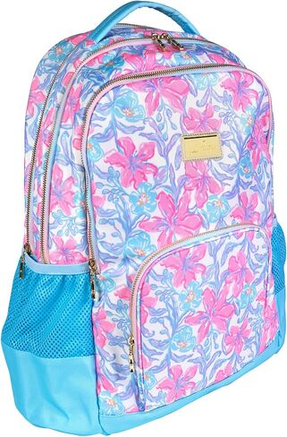 حقيبة ظهر كبيرة Lilly Pulitzer مع جيوب وأشرطة قابلة للتعديل والمقبض العلوي ، حقيبة كتب كبيرة للعمل والسفر (Beachside Haven) in Kuwait