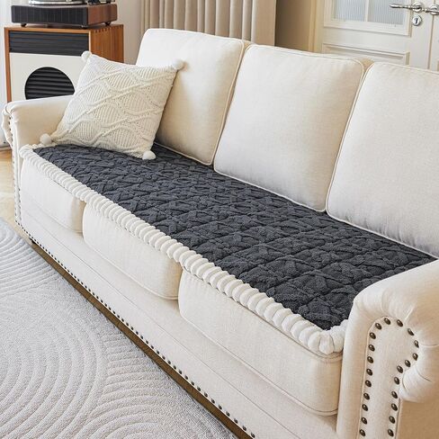 Couch Cover For dogs washable,Funny Fuzzy Pet Couch Cushion Covers For Sofa, Non Slip Couch Covers For 3 cushion couch sofa pet friendly,Dog Bed Mat ,sofa pads for couch (Coffee color,27.5x59 inch) in Kuwait