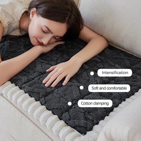 Couch Cover For dogs washable,Funny Fuzzy Pet Couch Cushion Covers For Sofa, Non Slip Couch Covers For 3 cushion couch sofa pet friendly,Dog Bed Mat ,sofa pads for couch (Coffee color,27.5x59 inch) in Kuwait