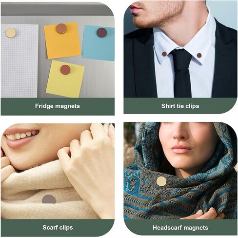 12pcs دبابيس مغناطيسية قوية الحجاب ، أزرار وشاح غير متعددة الأغراض لا ترنغ أزرار عاهرة للنساء للنساء آمنة غير مرئية لقمصان فستان الأوشحة (اللون أ) in Saudi Arabia