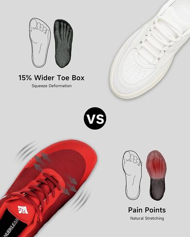 Manueklear Zero Drop Wide Toe Box Shoe للرجال نساء ، وأحذية حافي القدمين الحد الأدنى لمشيه المشي لمسافات طويلة ، ورفع الأحذية للتدريب المتقاطع in Kuwait