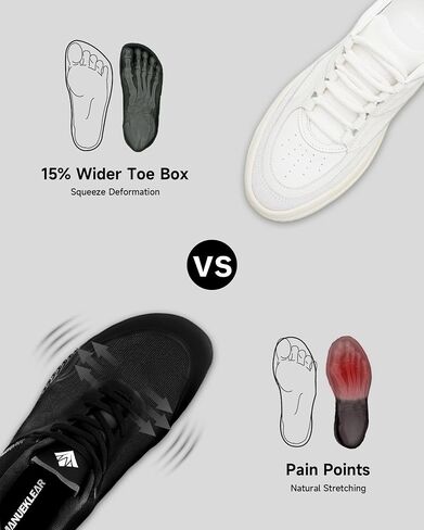 Manueklear Zero Drop Wide Toe Box Shoe للرجال نساء ، وأحذية حافي القدمين الحد الأدنى لمشيه المشي لمسافات طويلة ، ورفع الأحذية للتدريب المتقاطع in Kuwait