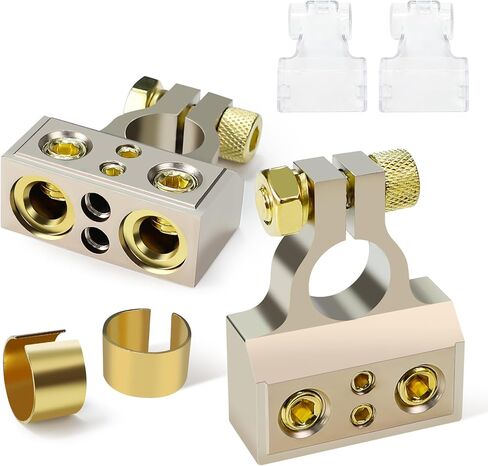 Battery Terminals, 2/4/8/10 Gauge Battery Terminal Connectors with Shims and Protective Covers, Car Battery Cable Ends, 1 pair in Saudi Arabia