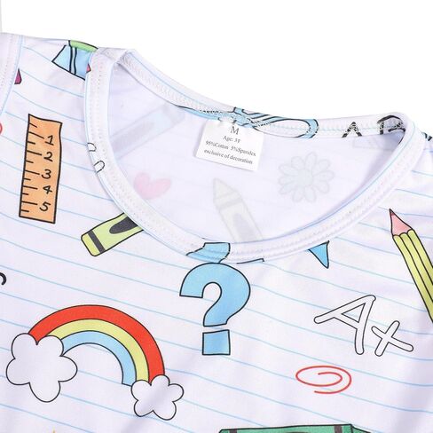 Toddler Girls Back to School Dress Cartoon Casual Toy Print Dresses Short Sleeves Summer Dress 2-8Y in Kuwait
