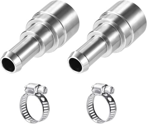 2pcs Heater Hose Connector with 2pcs Clamps, Stainless Steel Heater Core Coolant Hose Connector Fitting with Clamps 800-409 Inlet/Outlet 3/4In Tube x 5/8In for Most Car Models (Silver) in Kuwait