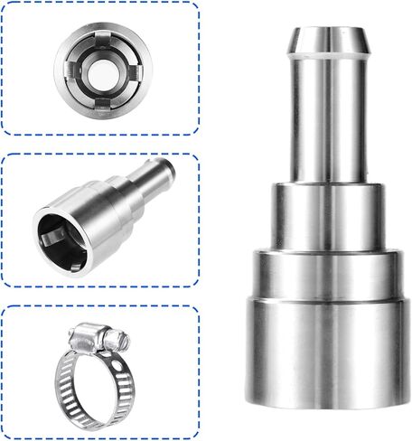 2pcs Heater Hose Connector with 2pcs Clamps, Stainless Steel Heater Core Coolant Hose Connector Fitting with Clamps 800-409 Inlet/Outlet 3/4In Tube x 5/8In for Most Car Models (Silver) in Kuwait