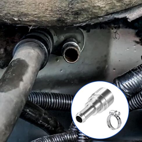 2pcs Heater Hose Connector with 2pcs Clamps, Stainless Steel Heater Core Coolant Hose Connector Fitting with Clamps 800-409 Inlet/Outlet 3/4In Tube x 5/8In for Most Car Models (Silver) in Kuwait