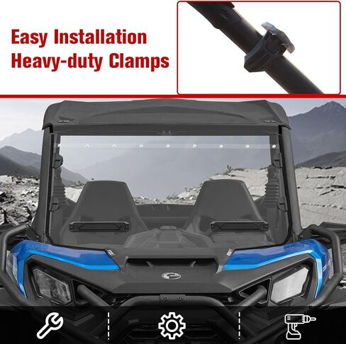 الزجاج الأمامي لقائد Can-Am 2021-2025 ، نافذة الزجاج الأمامي الكامل المزجج على الزجاج الأمامي Can Am Commander & Max 2021-2025 الملحقات in Saudi Arabia