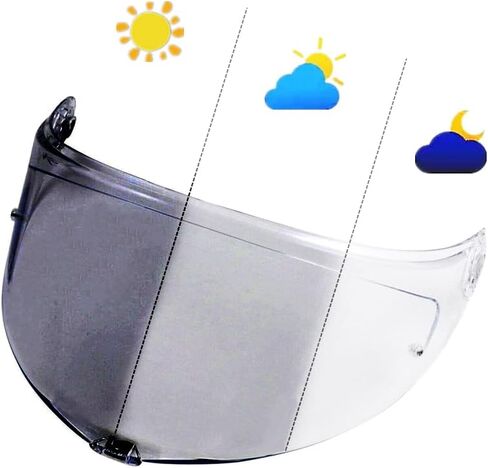 K6 Helmet Visor Replacement,Motorcycle Helmet Face Shield Sunscreen Anti Uv Windshield Compatible with AGV K6 K6S (Black-Day use only) in Saudi Arabia